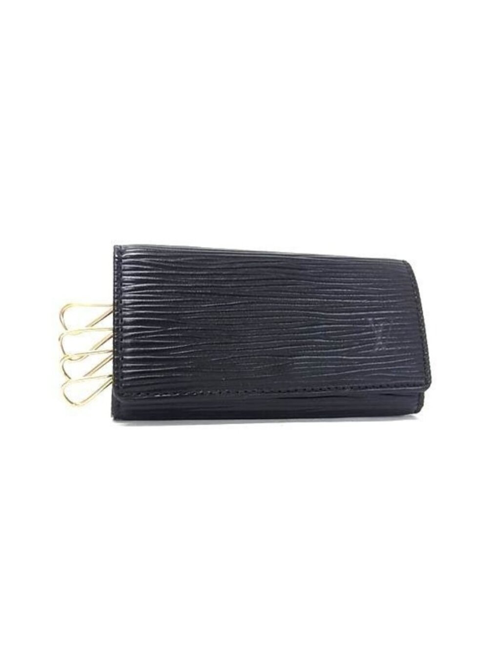 Louis Vuitton Key Case Epi Multicles 4 Noir Leather Gold Key Holder